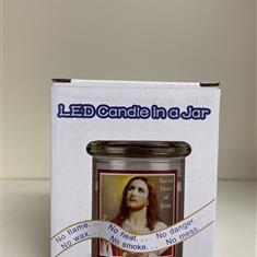 LED candle in a jar