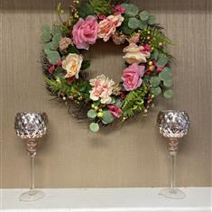 Peony and Rose Floral Wreath 
